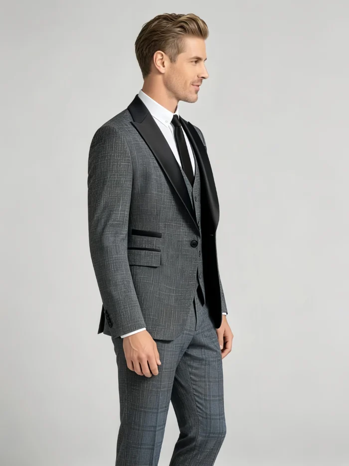Men's All-Day Comfort 3-Piece Tuxedo Suit with Vest Versatile for Wedding, Dinner & Formal Events - Image 3