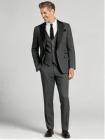Men's All-Day Comfort 3-Piece Tuxedo Suit with Vest Versatile for Wedding, Dinner & Formal Events