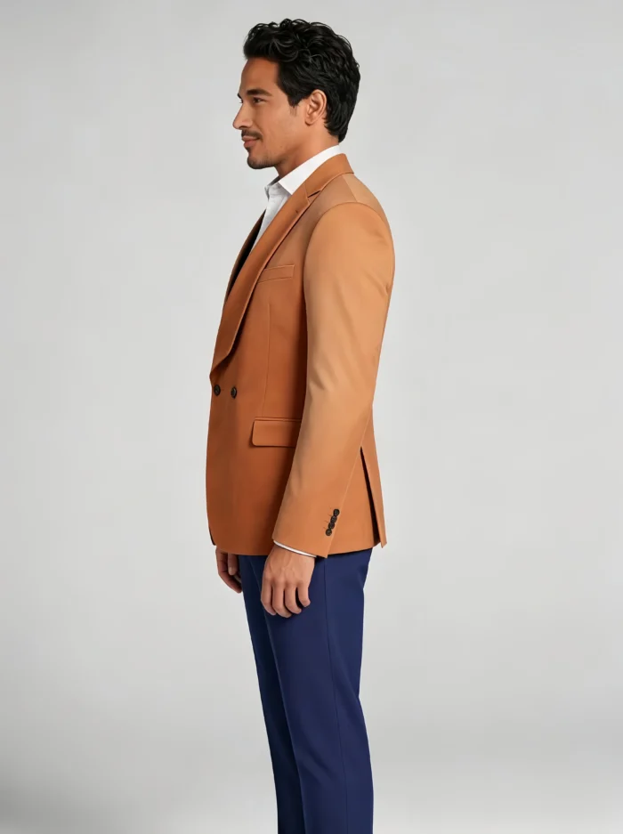 Men's All-Day Comfort Wrinkle-Resistant Color Block Double-Breasted Suit Set for Parties, Events & Creative Workplaces - Image 3