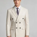 Men's Tailored Double-Breasted Peak Lapel Suit Set