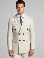 Men's Tailored Double-Breasted Peak Lapel Suit Set