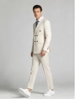 Men's Tailored Double-Breasted Peak Lapel Suit Set - Image 3
