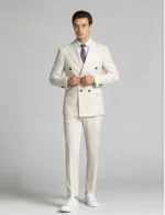 Men's Tailored Double-Breasted Peak Lapel Suit Set - Image 5