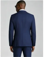 Men's Slim Fit 2 Piece Suit One-Button Notch Lapel Solid Business Wedding Formal Suit Set - Image 4