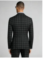 Men's Slim Fit Windowpane Check Two-Piece Suit - Image 4