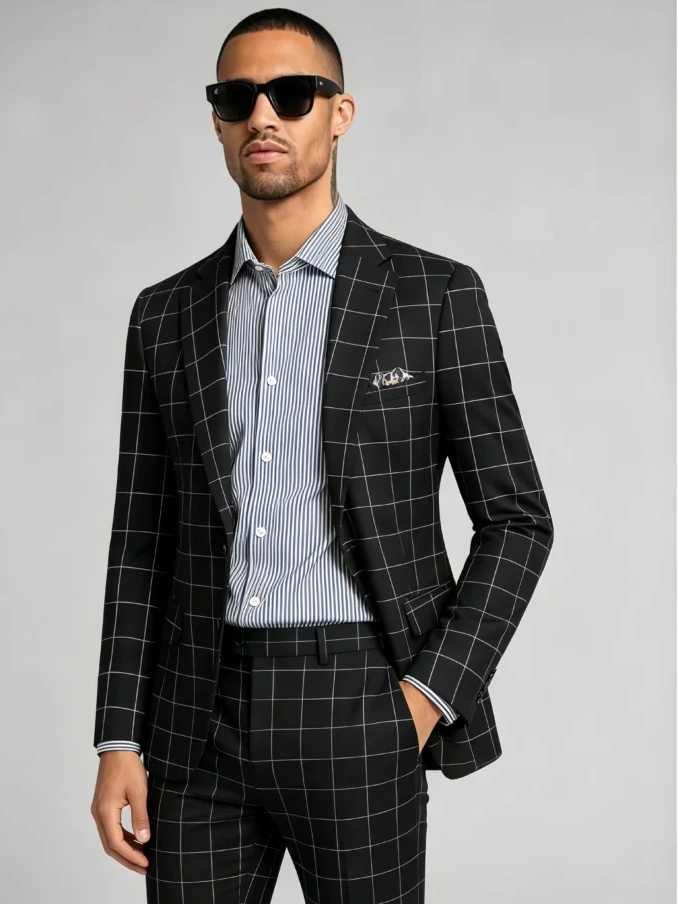 微信图片_20260611201556_140_8-700x933 Men's Slim Fit Windowpane Check Two-Piece Suit - Image 1
