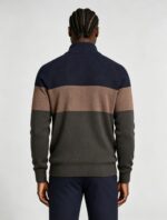 Men's Soft Stretch Color Block Zip Knit Cardigan Multi Occasion Breathable Daily Travel Lightweight Layering Sweater - Image 4