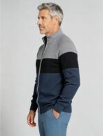 Men's Soft Stretch Color Block Zip Knit Cardigan Multi Occasion Breathable Daily Travel Lightweight Layering Sweater - Image 11