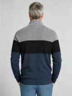 Men's Soft Stretch Color Block Zip Knit Cardigan Multi Occasion Breathable Daily Travel Lightweight Layering Sweater - Image 12