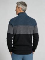 Men's Soft Stretch Color Block Zip Knit Cardigan Multi Occasion Breathable Daily Travel Lightweight Layering Sweater - Image 16