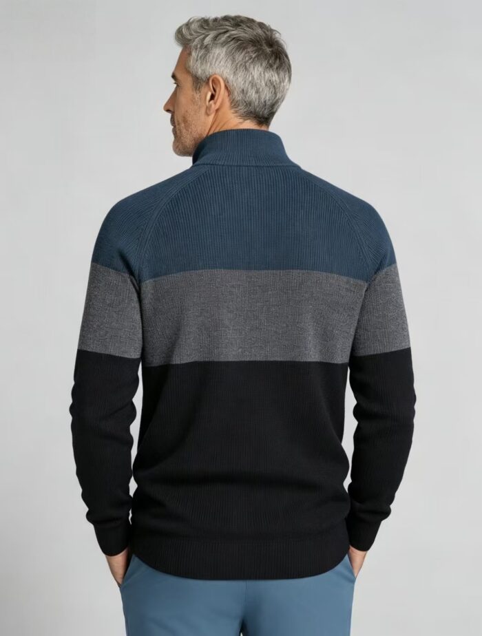 Men's Soft Stretch Color Block Zip Knit Cardigan Multi Occasion Breathable Daily Travel Lightweight Layering Sweater - Image 16