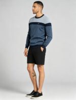 Men's Stripe Color Block Crew Neck Knit Sweater - Image 11