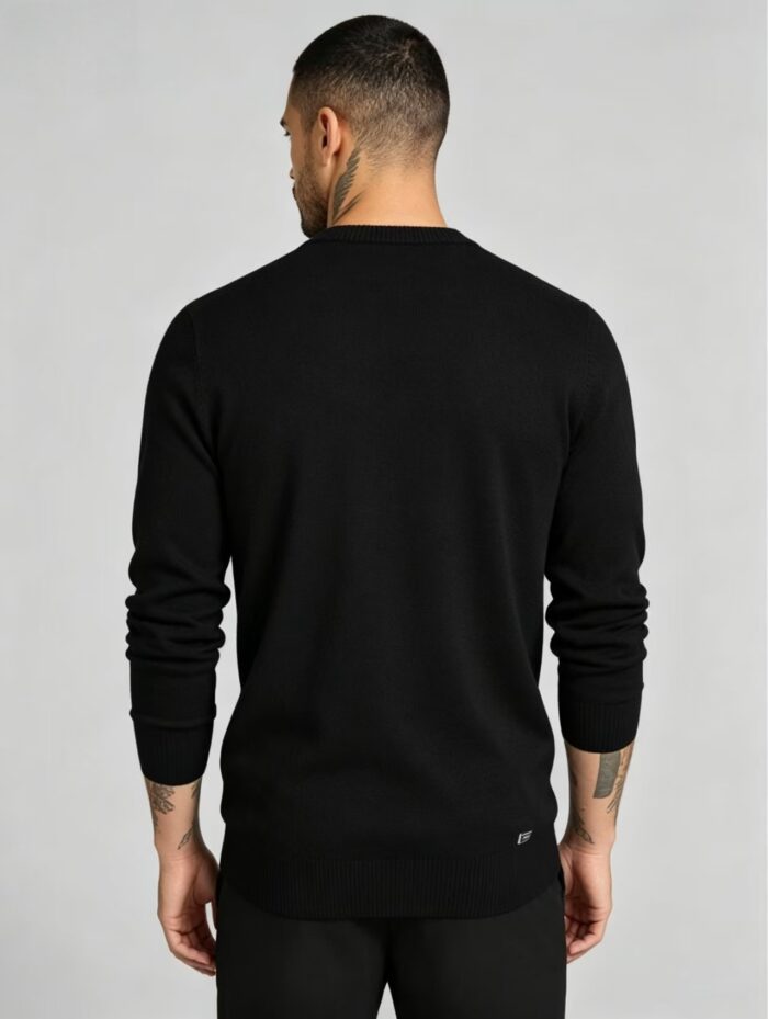Men's Solid V Neck Long Sleeve Knit Sweater Soft Warm Business Casual Layering Base Pullover - Image 9