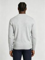 Men's Solid V Neck Long Sleeve Knit Sweater Soft Warm Business Casual Layering Base Pullover - Image 17
