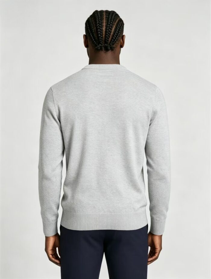 Men's Solid V Neck Long Sleeve Knit Sweater Soft Warm Business Casual Layering Base Pullover - Image 17