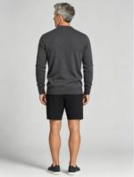 Men's Solid V Neck Long Sleeve Knit Sweater Soft Warm Business Casual Layering Base Pullover - Image 20