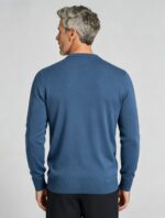 Men's Solid V Neck Long Sleeve Knit Sweater Soft Warm Business Casual Layering Base Pullover - Image 24