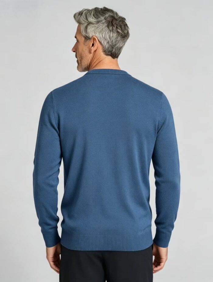 Men's Solid V Neck Long Sleeve Knit Sweater Soft Warm Business Casual Layering Base Pullover - Image 24