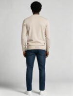 Men's Solid V Neck Long Sleeve Knit Sweater Soft Warm Business Casual Layering Base Pullover - Image 28
