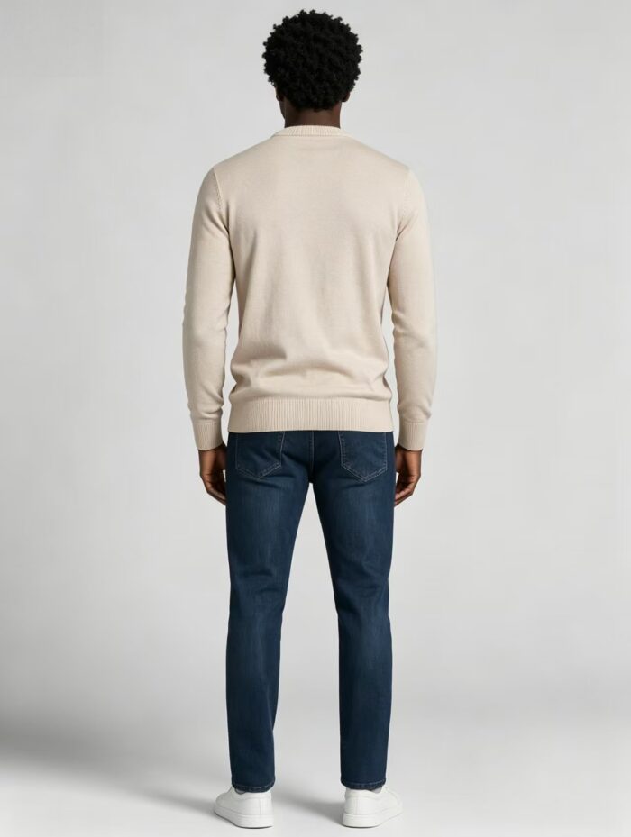 Men's Solid V Neck Long Sleeve Knit Sweater Soft Warm Business Casual Layering Base Pullover - Image 28