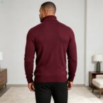 Men's Slim Fit Solid Turtleneck Long Sleeve Knit Sweater Soft Warm Fall Winter Base Layer Pullover - Image 5
