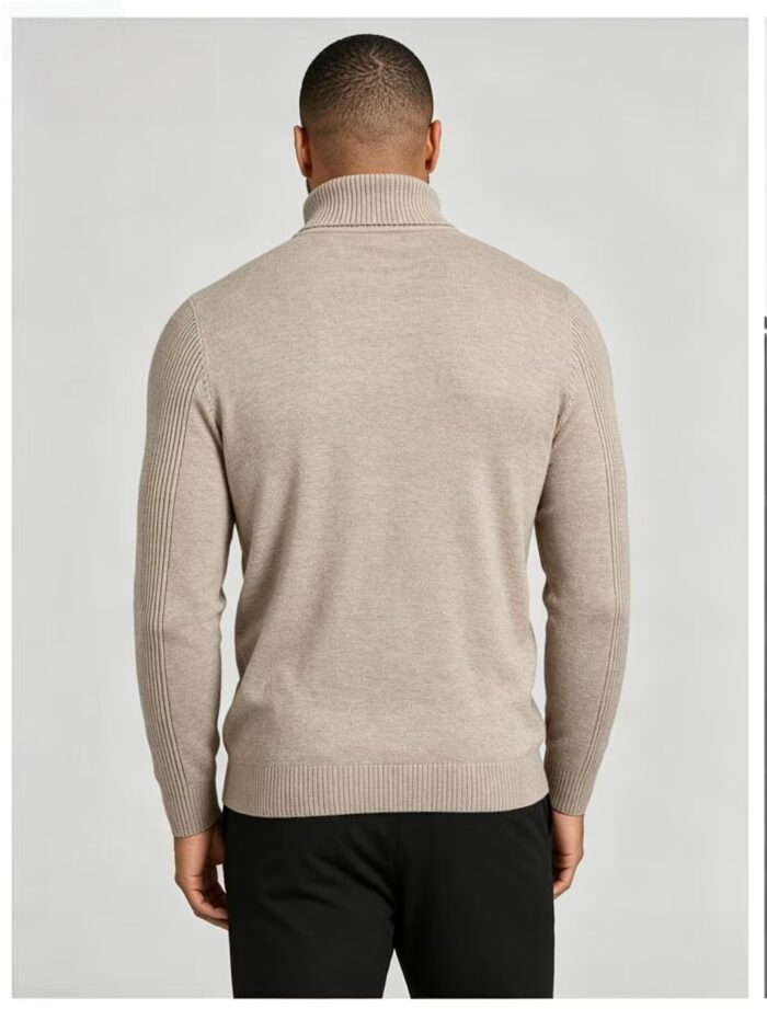Men's Slim Fit Solid Turtleneck Long Sleeve Knit Sweater Soft Warm Fall Winter Base Layer Pullover - Image 6