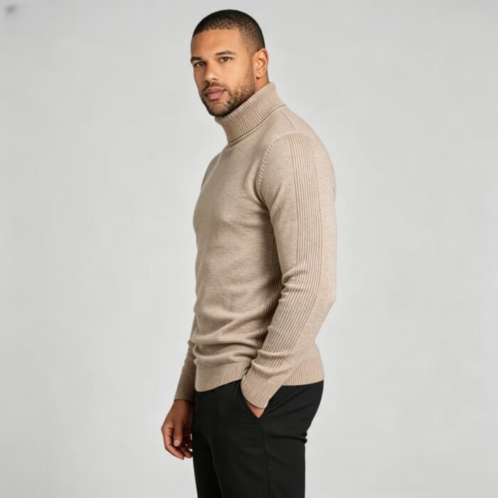 Men's Slim Fit Solid Turtleneck Long Sleeve Knit Sweater Soft Warm Fall Winter Base Layer Pullover - Image 8