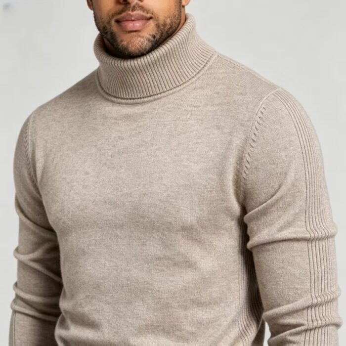 Men's Slim Fit Solid Turtleneck Long Sleeve Knit Sweater Soft Warm Fall Winter Base Layer Pullover - Image 9