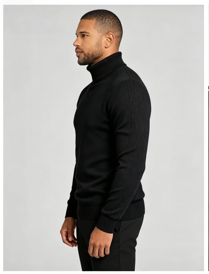 Men's Slim Fit Solid Turtleneck Long Sleeve Knit Sweater Soft Warm Fall Winter Base Layer Pullover - Image 10