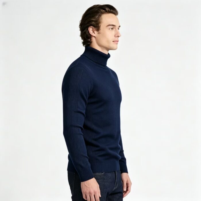 Men's Slim Fit Solid Turtleneck Long Sleeve Knit Sweater Soft Warm Fall Winter Base Layer Pullover - Image 15
