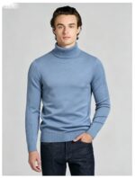 Men's Slim Fit Solid Turtleneck Long Sleeve Knit Sweater Soft Warm Fall Winter Base Layer Pullover - Image 18