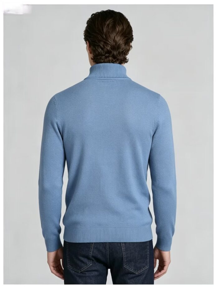 Men's Slim Fit Solid Turtleneck Long Sleeve Knit Sweater Soft Warm Fall Winter Base Layer Pullover - Image 20