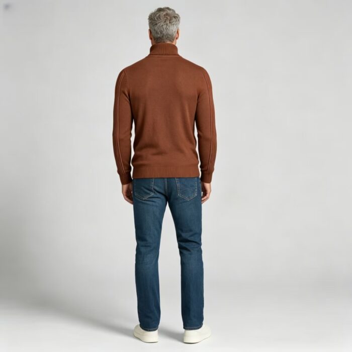 Men's Slim Fit Solid Turtleneck Long Sleeve Knit Sweater Soft Warm Fall Winter Base Layer Pullover - Image 23