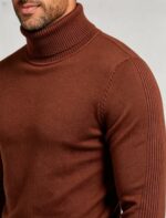 Men's Slim Fit Solid Turtleneck Long Sleeve Knit Sweater Soft Warm Fall Winter Base Layer Pullover - Image 25