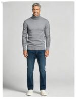 Men's Slim Fit Solid Turtleneck Long Sleeve Knit Sweater Soft Warm Fall Winter Base Layer Pullover - Image 30