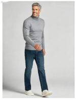 Men's Slim Fit Solid Turtleneck Long Sleeve Knit Sweater Soft Warm Fall Winter Base Layer Pullover - Image 31