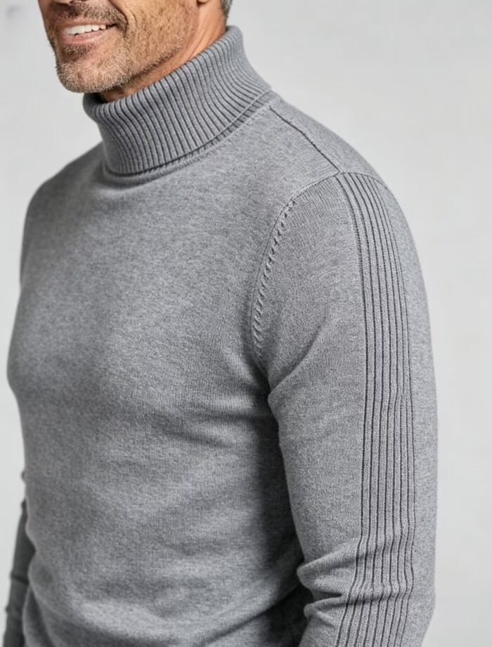 Men's Slim Fit Solid Turtleneck Long Sleeve Knit Sweater Soft Warm Fall Winter Base Layer Pullover - Image 33