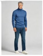 Men's Slim Fit Solid Turtleneck Long Sleeve Knit Sweater Soft Warm Fall Winter Base Layer Pullover - Image 34