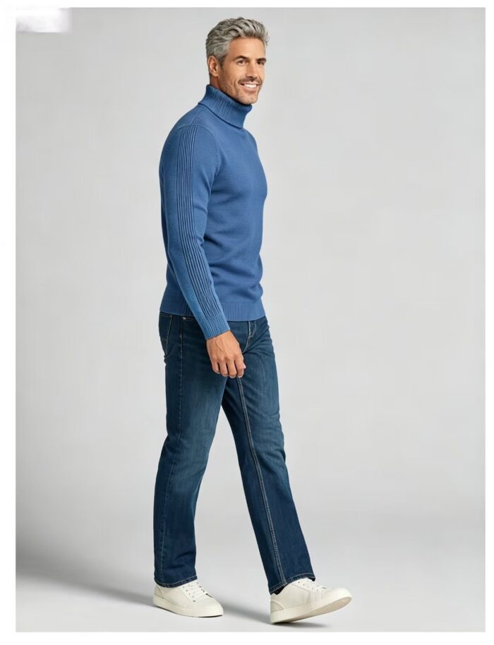 Men's Slim Fit Solid Turtleneck Long Sleeve Knit Sweater Soft Warm Fall Winter Base Layer Pullover - Image 36