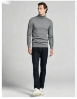 Men's Slim Fit Solid Turtleneck Long Sleeve Knit Sweater Soft Warm Fall Winter Base Layer Pullover - Image 38