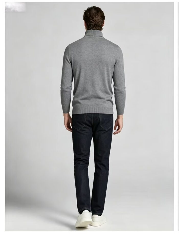 Men's Slim Fit Solid Turtleneck Long Sleeve Knit Sweater Soft Warm Fall Winter Base Layer Pullover - Image 40