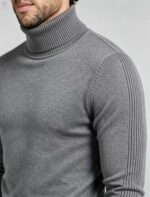 Men's Slim Fit Solid Turtleneck Long Sleeve Knit Sweater Soft Warm Fall Winter Base Layer Pullover - Image 41