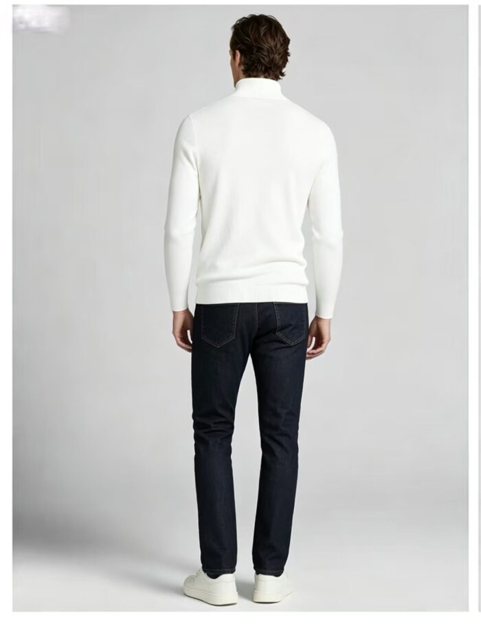 Men's Slim Fit Solid Turtleneck Long Sleeve Knit Sweater Soft Warm Fall Winter Base Layer Pullover - Image 43