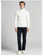Men's Slim Fit Solid Turtleneck Long Sleeve Knit Sweater Soft Warm Fall Winter Base Layer Pullover - Image 45