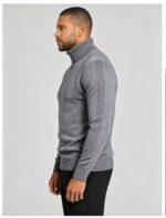 Men's Slim Fit Solid Turtleneck Long Sleeve Knit Sweater Soft Warm Fall Winter Base Layer Pullover - Image 47