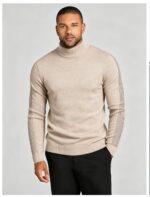 Men's Slim Fit Solid Turtleneck Long Sleeve Knit Sweater Soft Warm Fall Winter Base Layer Pullover - Image 50