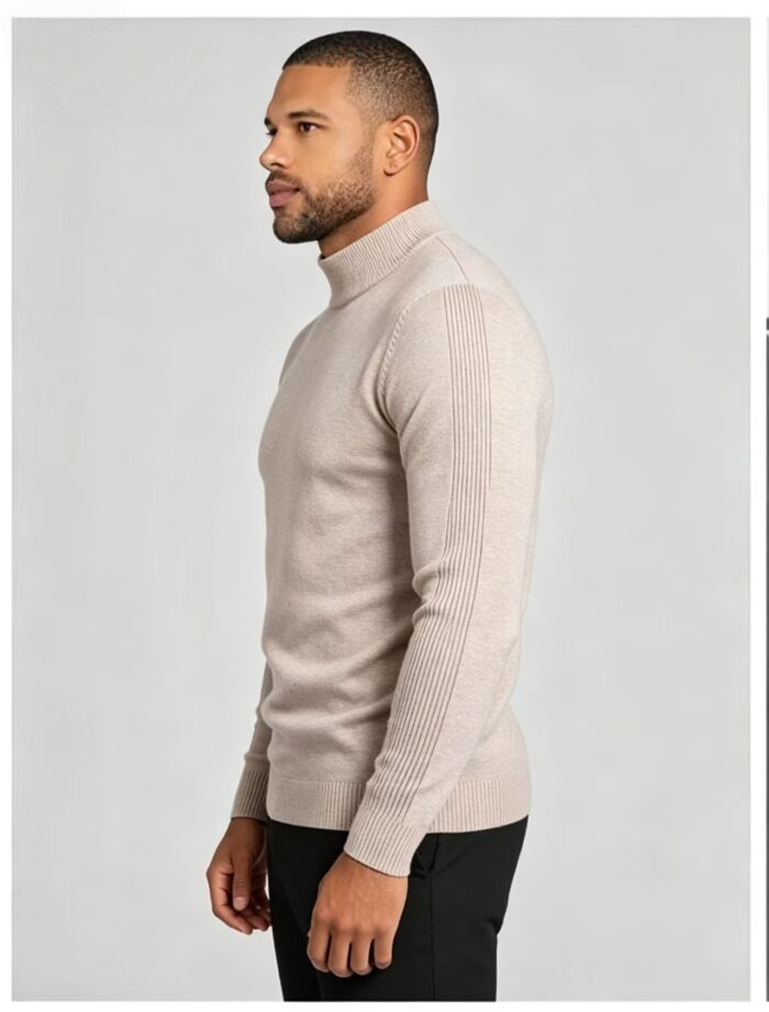 Men's Slim Fit Solid Turtleneck Long Sleeve Knit Sweater Soft Warm Fall Winter Base Layer Pullover - Image 51