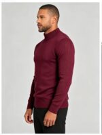 Men's Slim Fit Solid Turtleneck Long Sleeve Knit Sweater Soft Warm Fall Winter Base Layer Pullover - Image 54