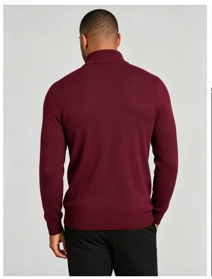 Men's Slim Fit Solid Turtleneck Long Sleeve Knit Sweater Soft Warm Fall Winter Base Layer Pullover - Image 56