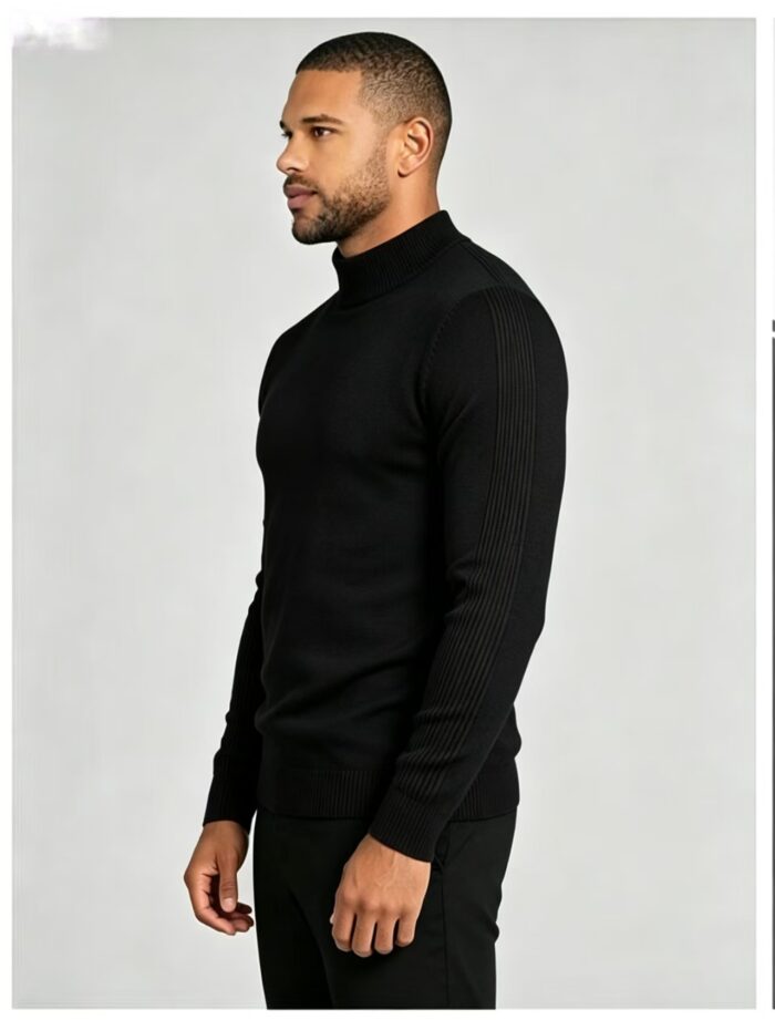 Men's Slim Fit Solid Turtleneck Long Sleeve Knit Sweater Soft Warm Fall Winter Base Layer Pullover - Image 58